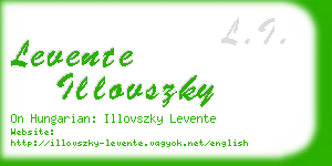 levente illovszky business card